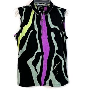 Jamie Sadock Black and Purple Sleeveless Top
